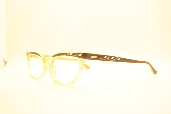 White Cat Eye glasses vintage Eyewear Retro Glass… - image 2