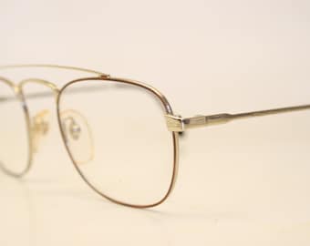 Vintage Gold Tortoise Aviator Vintage Eye Glasses Retro Round 1980's