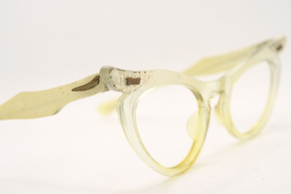 Catseye Glasses Biege vintage Eyewear Retro Glass… - image 1