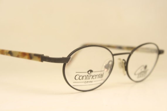 Vintage Eyeglass Frames Black Tortoise Continenta… - image 2