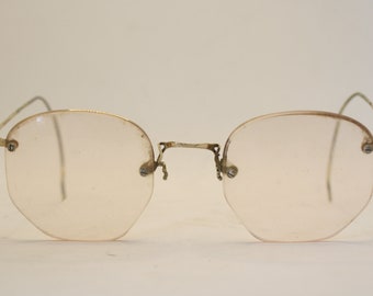 Vintage Semi-Rimless Brillengestelle American Optical Antique - Etsy.de