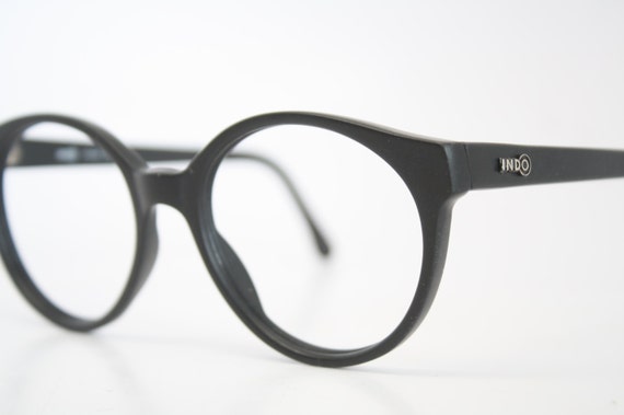 Retro Eyeglass Frames Vintage Black P3 1980's Vin… - image 1