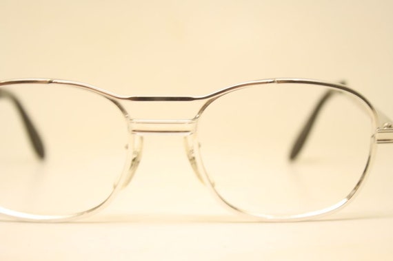 Vintage Eyeglasses Silver Aviator Old Stock 1980s… - image 1