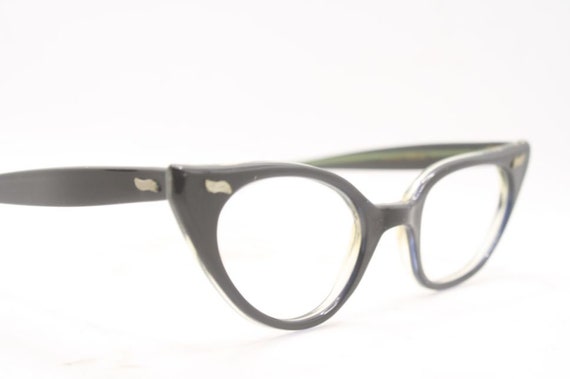 Small Black Unused Cat Eye Eyeglasses Vintage Gla… - image 3