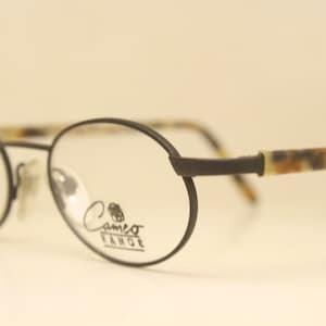 Vintage Eyeglass Frames Black Tortoise Continental 1980s eyewear