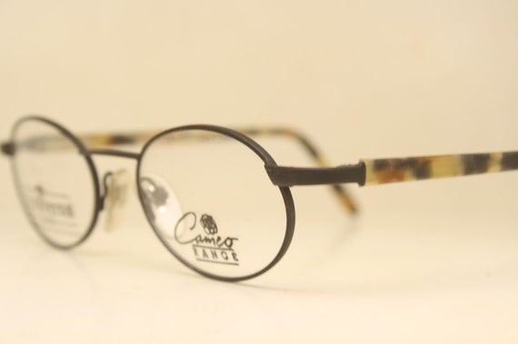 Vintage Eyeglass Frames Black Tortoise Continenta… - image 1