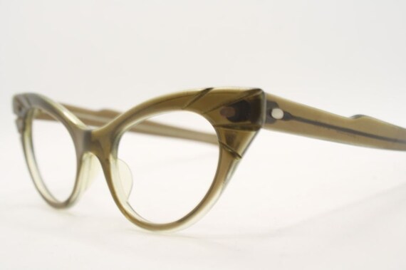 Brownsmoke Cateye Glasses vintage Eyewear Retro G… - image 4