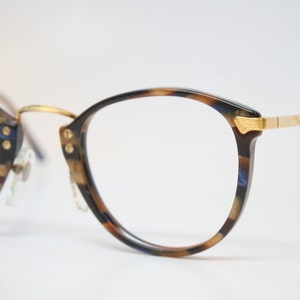 Vintage Glasses Frames Gold Blue vintage Eyeglass Frames Retro