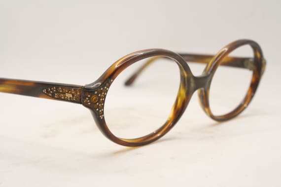 Vintage Tortoise Oval Eye glasses Eyeglasses Fram… - image 4