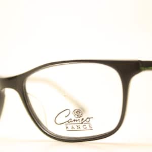 Unused Black Rectangular Vintage Eyeglasses Haute Couture Retro