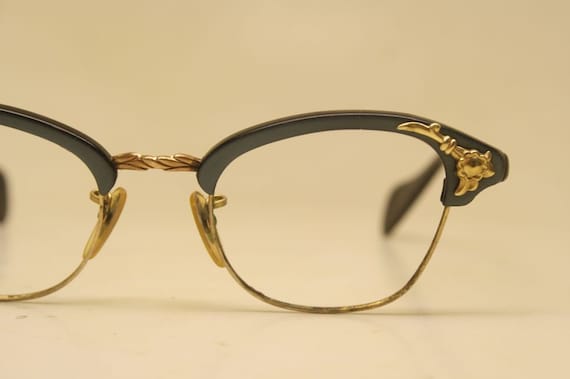 Vintage Cat Eye Glasses Green American Optical 19… - image 1