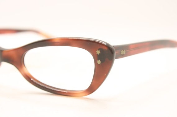 Small Tortoise Unused Cat Eye Eyeglasses Vintage … - image 4