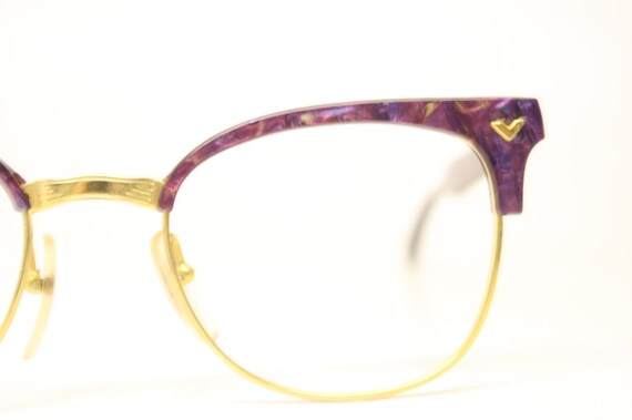 Vintage Purple Browline Eyeglasses Retro Frames M… - image 3