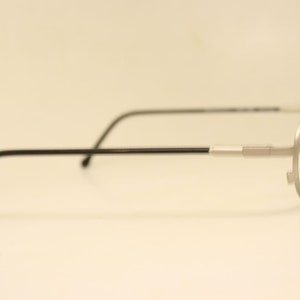 Black Silver Oval Glasses Frames Vintage Retro Eyeglasses image 5