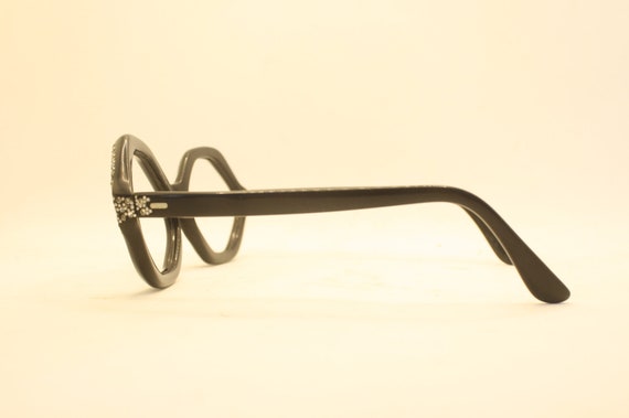 Black Vintage Eyeglasses Oversize 1970s 1980s Ret… - image 3