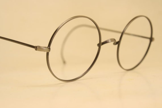 Unused Gray Round Glasses Frames lennon Retro Eye… - image 1