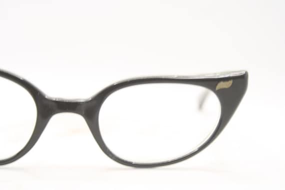 Small Black Unused Cat Eye Eyeglasses Vintage Gla… - image 1
