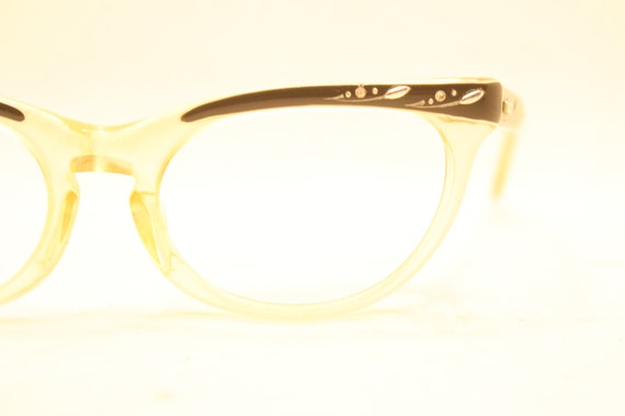 White Cat Eye glasses vintage Eyewear Retro Glass… - image 4