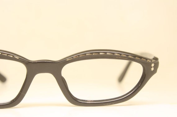 Black Unused Cat Eye Eyeglasses Vintage Eyewear - image 3