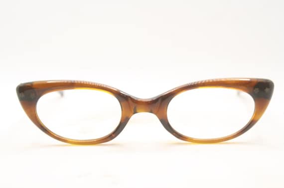 Small Tortoise Unused Cat Eye Eyeglasses Vintage … - image 3