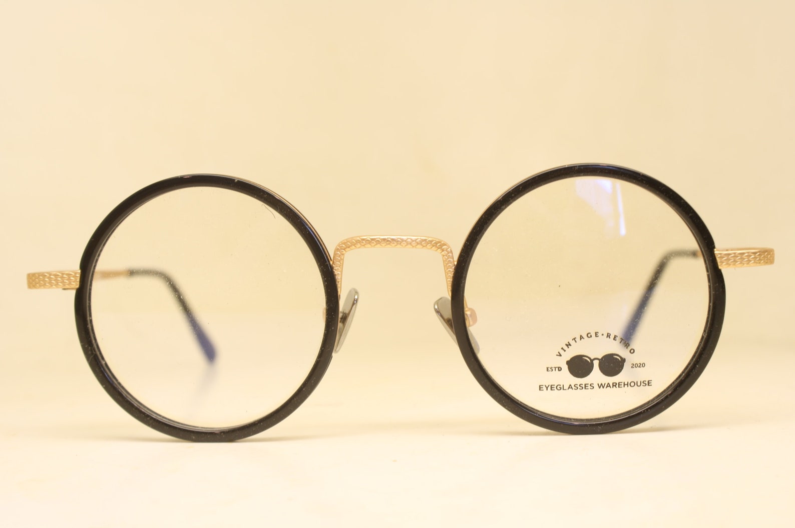 Black Gold Round Retro Glasses Gandhi John Lennon Windsor - Etsy