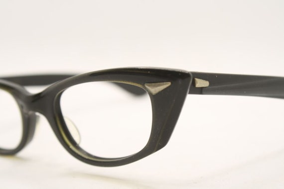 Small Black Catseye Glasses vintage Eyewear Retro… - image 4