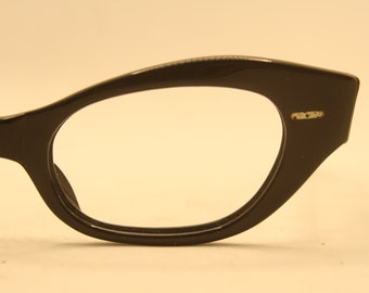 Vintage Black Cat Eye Glasses Frame France vintage Eyewear Retro Glasses