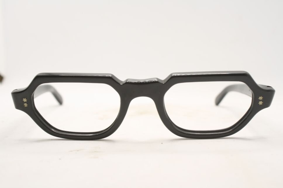Frame France Vintage Eyeglasses Black New Old Stock 1970s Frame France Vintage Eyeglasses Black New Old Stock 1970s