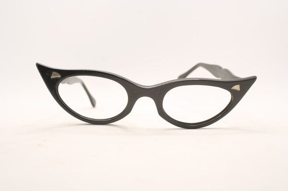 Vintage black Cat Eye Glasses vintage Eyewear Ret… - image 2