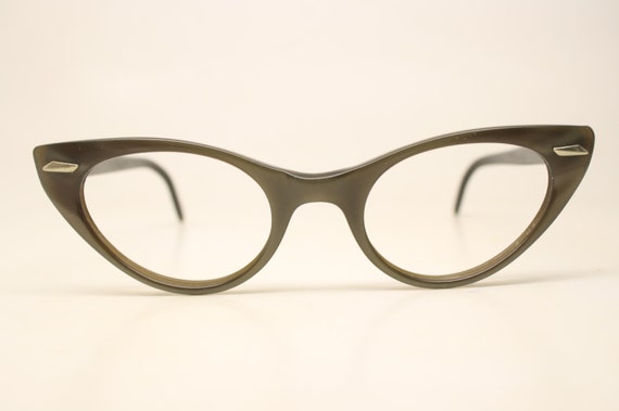 Brown Cat Eye glasses Unique vintage Eyewear Retr… - image 2