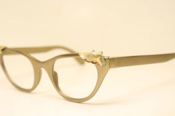 Unused Tura Brown Pearl Cat Eye Eyeglasses Vintag… - image 1