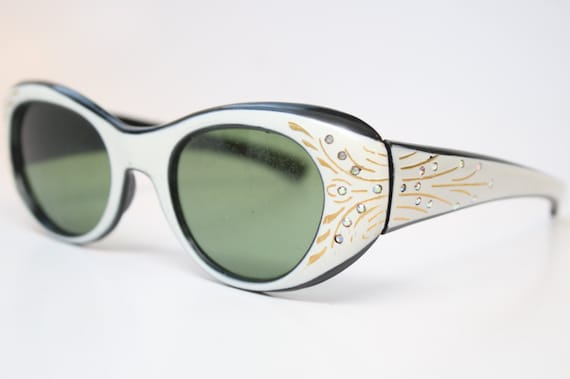 Vintage Eyeglass Frames Unique Rhinestone Sunglas… - image 1