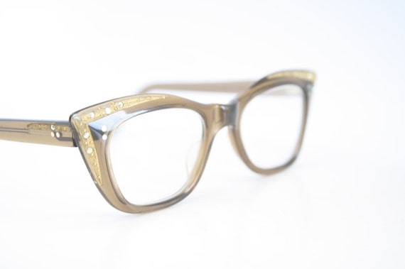 Cat Eye Glasses vintage Eyewear Retro Glasses Rhi… - image 4