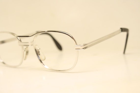 Vintage Eyeglasses Silver Aviator Old Stock 1980s… - image 4