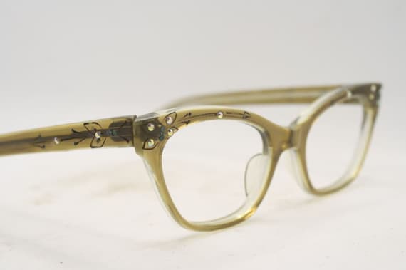 Vintage Small Brownsmoke Cat Eye glasses Eyeglass… - image 1