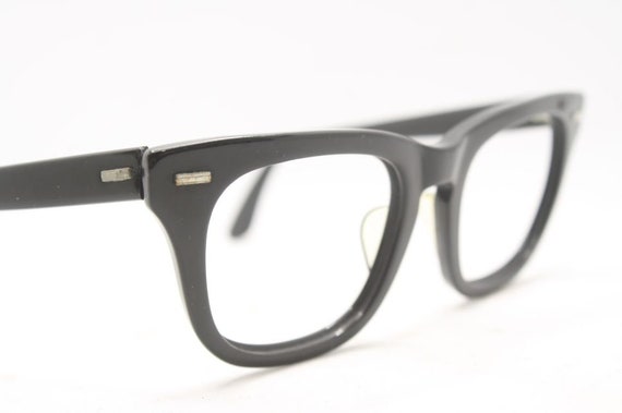 Vintage Black Horn Rimmed Glasses Shuron Frames - image 1