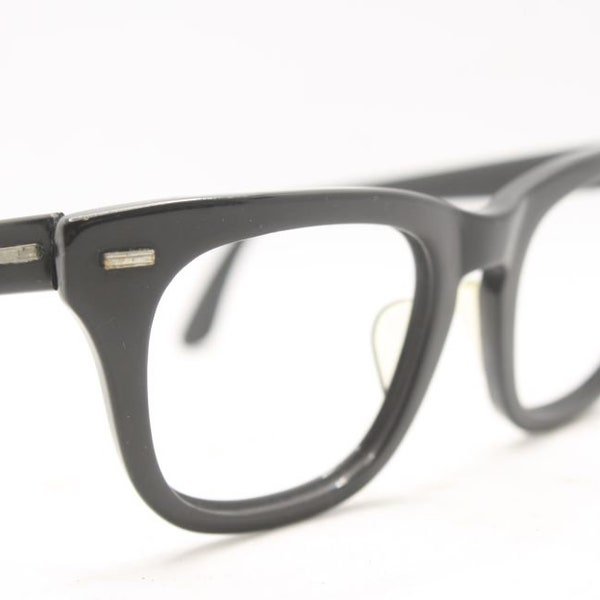 Vintage Black Horn Rimmed Glasses Shuron Frames