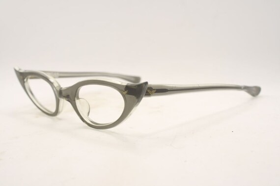 Small Gray Vintage Cat Eye glasses Eyeglasses Fra… - image 4