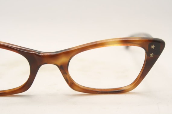 Small Tortoise Vintage Cat Eye glasses Eyeglasses… - image 3