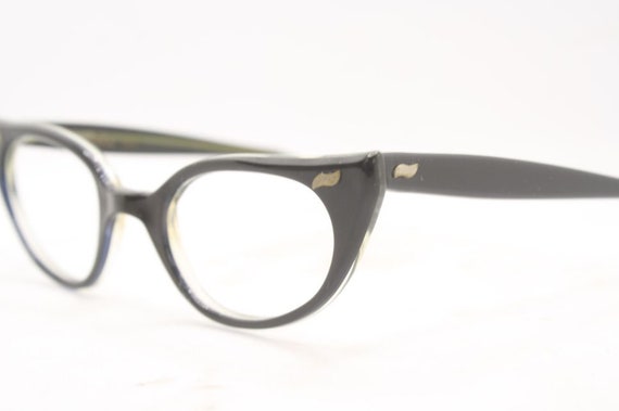 Small Black Unused Cat Eye Eyeglasses Vintage Gla… - image 4