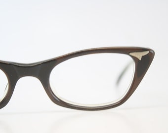 Vintage Small Brown Cat Eye Glasses vintage Eyewear Retro Glasses