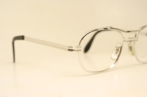 Vintage Eyeglasses Silver Aviator Old Stock 1980s… - image 2