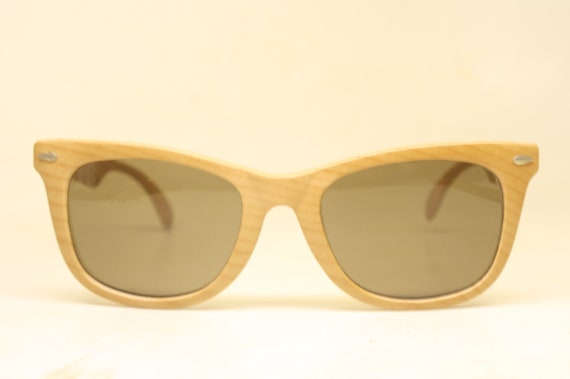 Vintage SunGlasses Frames Woodgrain Retro Glasses… - image 3