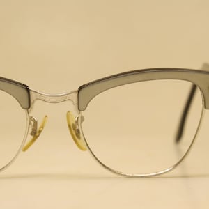 Vintage Cat Eye Glasses Gray Silver Shuron 1960s vintage frames