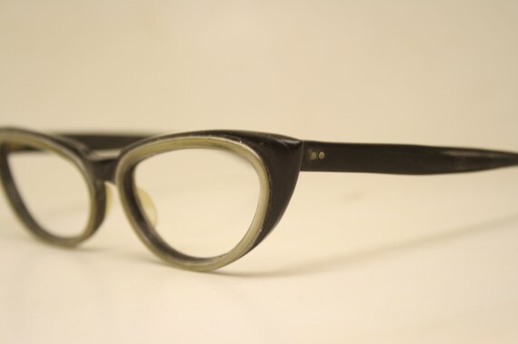 Black Cat Eye glasses vintage Eyewear Retro Glass… - image 4