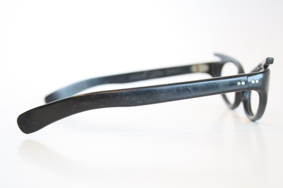 Black Rhinestone Cat Eye Eyeglasses Vintage Glass… - image 4