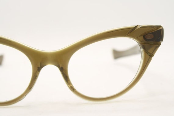 Brownsmoke Cateye Glasses vintage Eyewear Retro G… - image 3