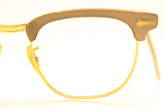Brown Vintage Browline 1950s 1960s Eyeglasses - image 4