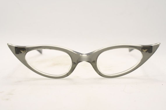 Small Gray Vintage Cat Eye glasses Eyeglasses Fra… - image 2