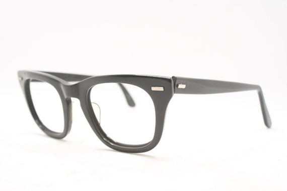 Vintage Black Horn Rimmed Glasses Shuron Frames - image 4